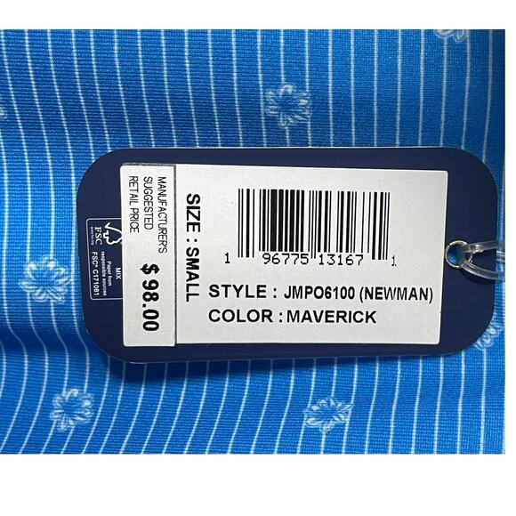 Johnnie-O‎ Men Newman Performance Golf Polo Shirt In Maverick Blue Stripes Small - Picture 7 of 9